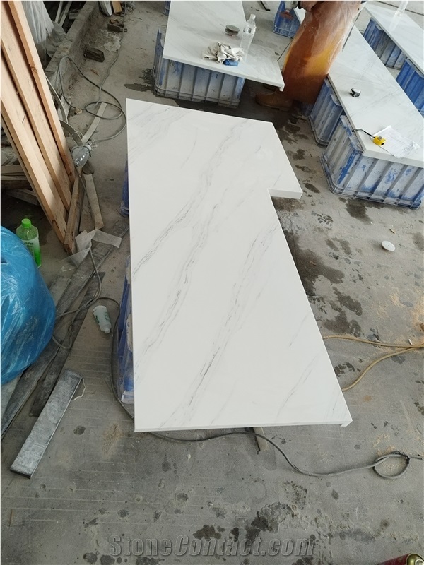 5018 Ariston White Quartz Artificial Stone Countertops
