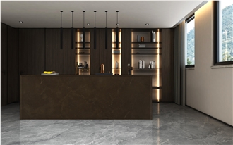 7010 Angola Brown PD Printed Quartz Island Tops