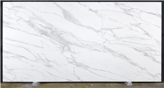 Artificial 7002 Calacatta Crema PD Printed Quartz Slabs
