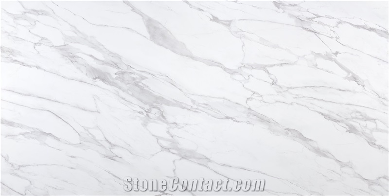 Artificial 7002 Calacatta Crema PD Printed Quartz Slabs