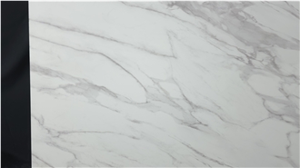 Artificial 7002 Calacatta Crema PD Printed Quartz Slabs
