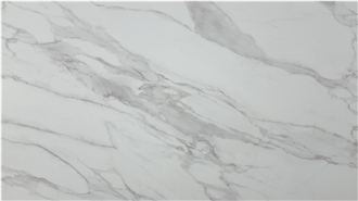 Artificial 7002 Calacatta Crema PD Printed Quartz Slabs