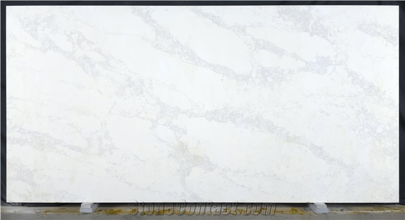 Artificial 7002 Calacatta Crema PD Printed Quartz Slabs