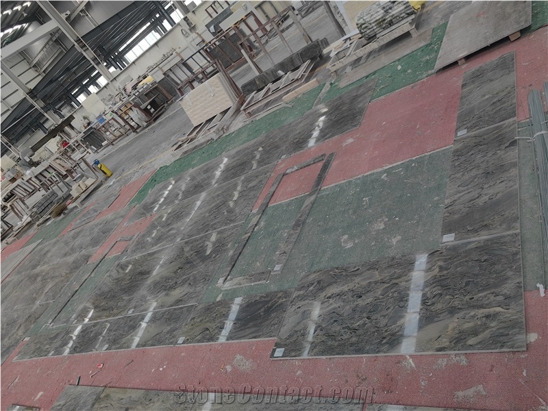 Commercial Blue Fusion Quartzite Tile Slabs Floor Wall Bulk
