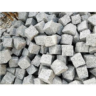 Light Grey Fine/Rough Grain Granite Cobble Stone