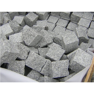 Light Grey Fine/Rough Grain Granite Cobble Stone