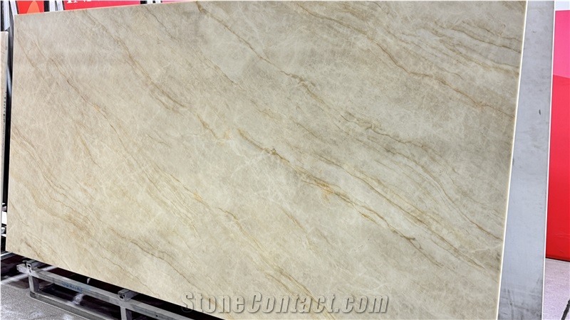 Full Body 3D Printed Quartz Slabs Taj Mahal Quartzite Natural Texture