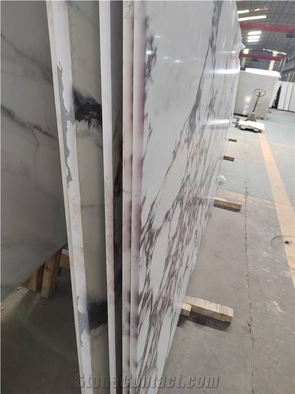 Full Body Italian Printed Quartz Slabs Bulgari Purple Marble Texture