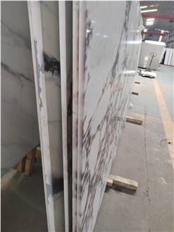 Full Body Italian Printed Quartz Slabs Bulgari Purple Marble Texture