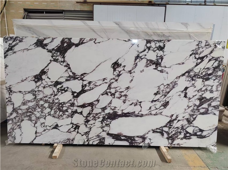 Full Body Italian Printed Quartz Slabs Bulgari Purple Marble Texture