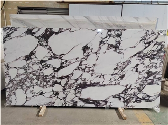 Full Body Italian Printed Quartz Slabs Bulgari Purple Marble Texture