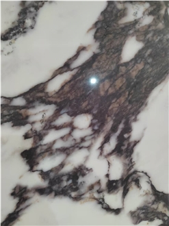 Full Body Italian Printed Quartz Slabs Bulgari Purple Marble Texture