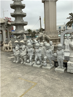 Decorative Famous Granite Children  Figure Statue