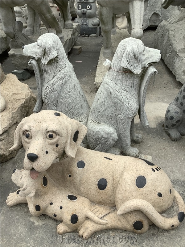 Granite Dog Sculpture For Garden Decoration