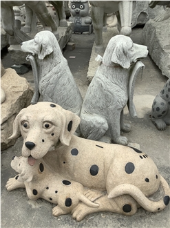 Granite Dog Sculpture For Garden Decoration