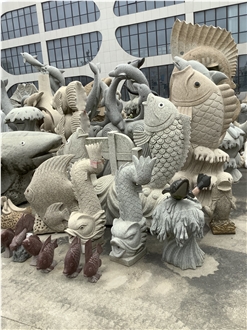Granite Fish Sculpture Garden Decoration Granite Fish Sculpture Garden Decoration
