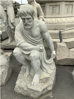 Granite Old Man Sculpture Outdoor Decoration