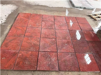 Polished Red Shouning Porphyry Slabs