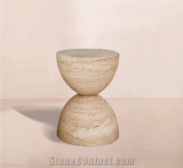 Binidali Table - Travertine Side Table