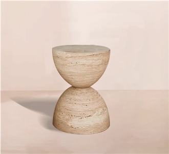 Binidali Table - Travertine Side Table