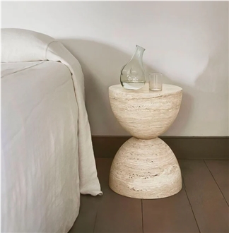 Binidali Table - Travertine Side Table
