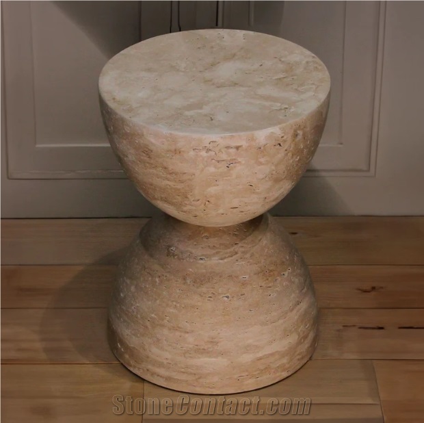 Binidali Table - Travertine Side Table