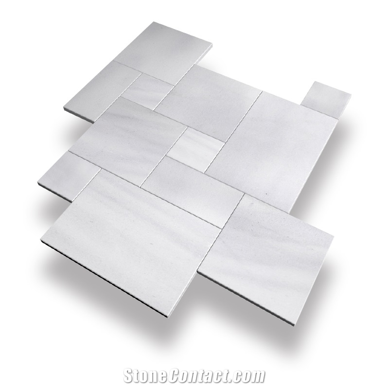 Bianco River Marble French Pattern Pavement Setts