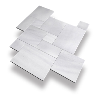 Bianco River Marble French Pattern Pavement Setts