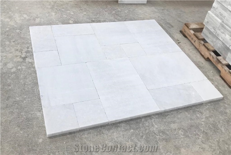 Bianco River Marble French Pattern Pavement Setts