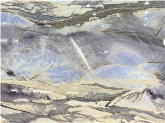 Azul Do Mar Vivid Pattern Polished Quartzite Brazil Slabs