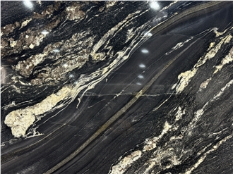 Black Taurus With Gold Veins Polished Granite Slabs