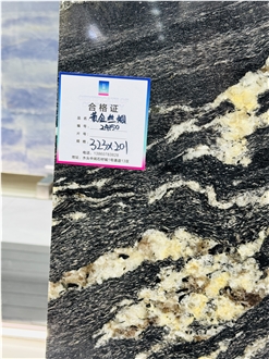 Black Taurus With Gold Veins Polished Granite Slabs