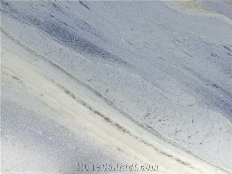 Blue Cielo Sky Brazilian Marble Slabs With Diagonal Veins