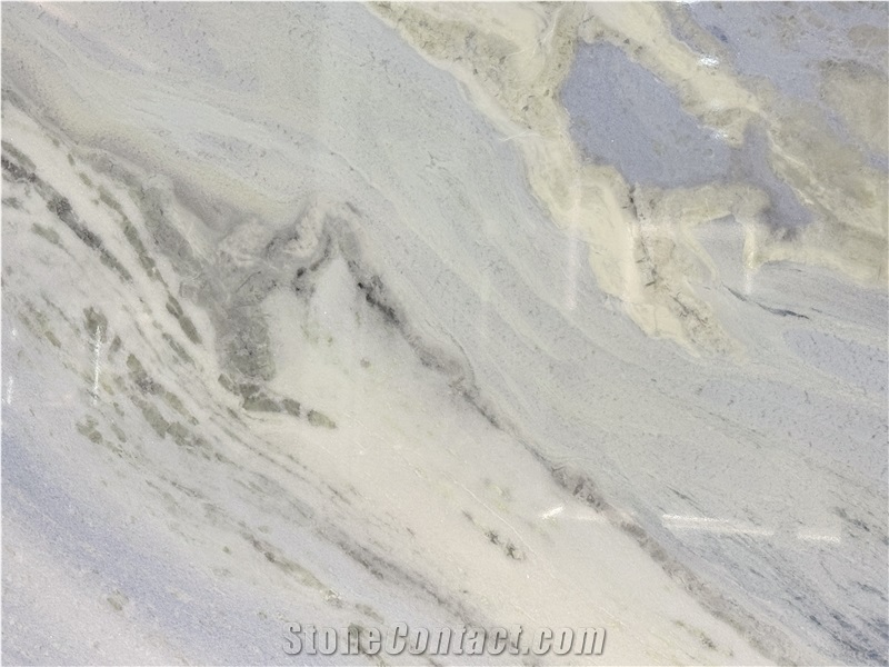 Blue Cielo Sky Brazilian Marble Slabs With Diagonal Veins