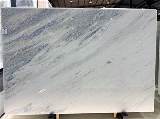 Calcite Azul  With Large Twill Crystal Brazilian Slabs Tiles