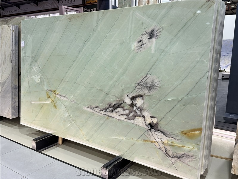 Cristallo Tiffany Polished Quartzite Pear Blossom Snow Slabs