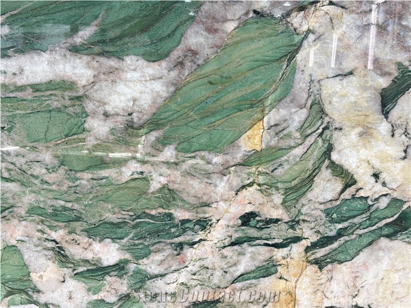 Fuchsite Crystal Quartzite Polished Patagonia Green  Slabs