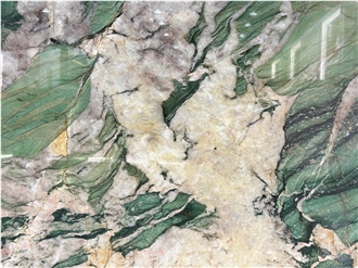 Fuchsite Crystal Quartzite Polished Patagonia Green  Slabs