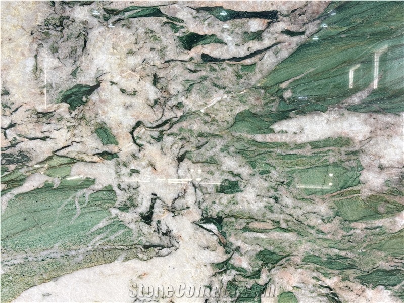 Fuchsite Crystal Quartzite Polished Patagonia Green  Slabs