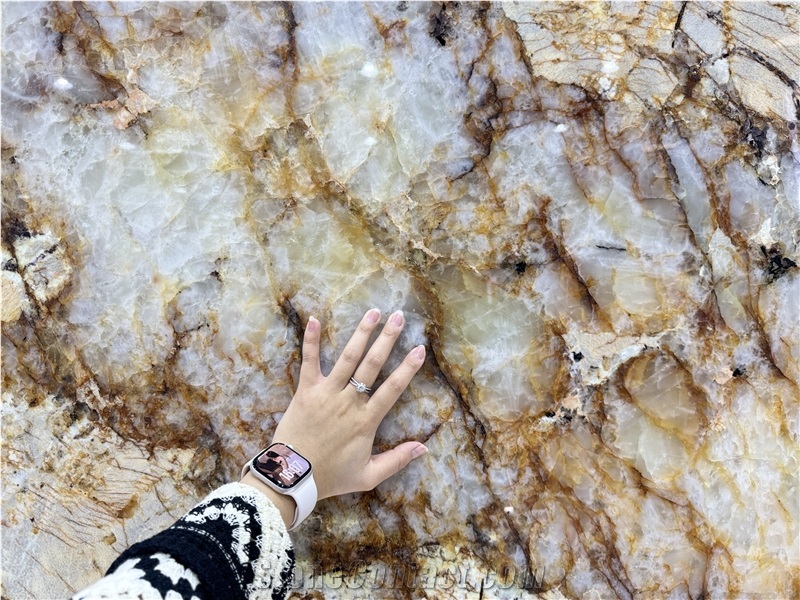 Golden Crystal Patagonia Brazilian Polished Quartzite Slabs