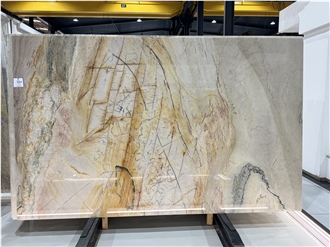 Macaubas Fantasy Gold Veins Brazilian Quartzite Slabs