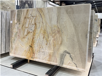 Macaubas Fantasy Gold Veins Brazilian Quartzite Slabs