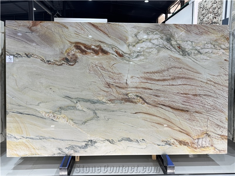 Macaubas Fantasy Polished Quartzite Rainbow Impression Slabs
