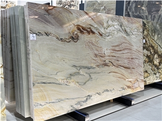 Macaubas Fantasy Polished Quartzite Rainbow Impression Slabs
