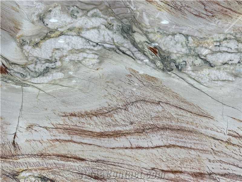 Macaubas Fantasy Polished Quartzite Rainbow Impression Slabs