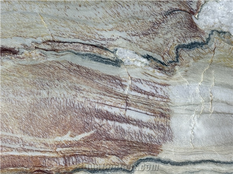 Macaubas Fantasy Polished Quartzite Slabs For Wall-Cladding