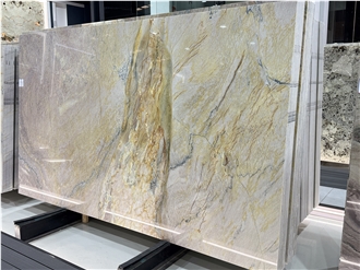 Macaubas Fantasy Quartzite Golden Veins Polished Slabs