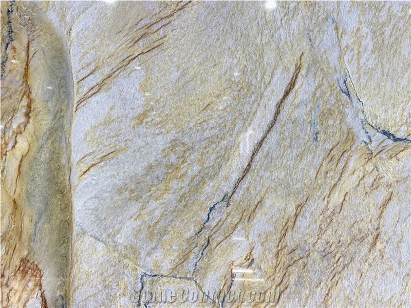Macaubas Fantasy Quartzite Golden Veins Polished Slabs