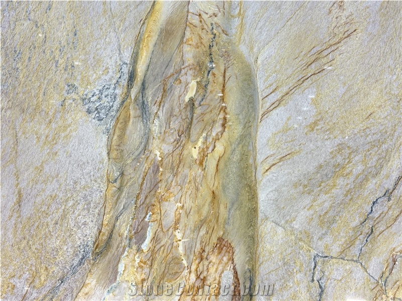 Macaubas Fantasy Quartzite Golden Veins Polished Slabs