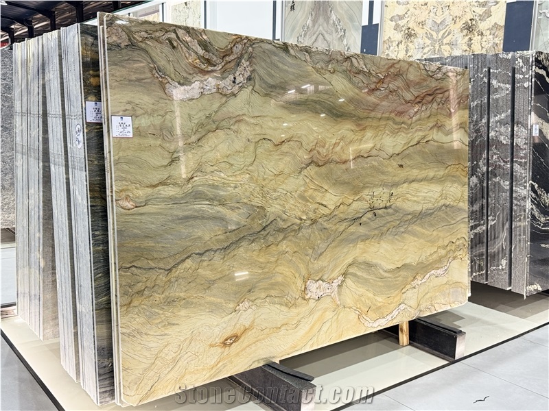 Macaubas Gold Fusion Brazilian Polished Quartzite Slabs